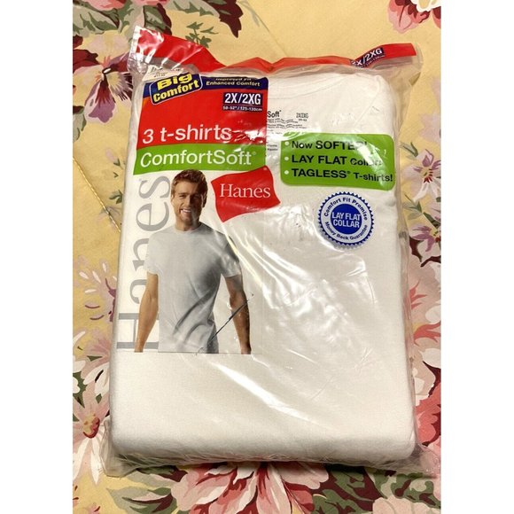 Hanes Underwear & Socks 207 Mens Hanes Comfort Soft 3 Tagless Undershirt Tshirts White 3